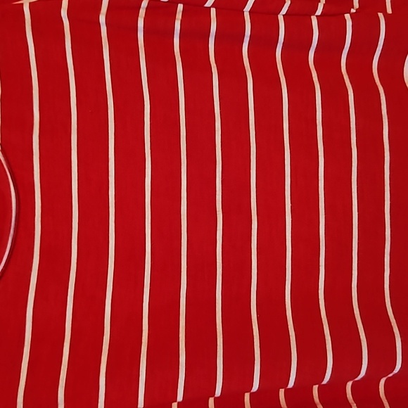 Maurices Red White Striped Double Ruffled Sleeve Top Medium - Picture 2 of 9